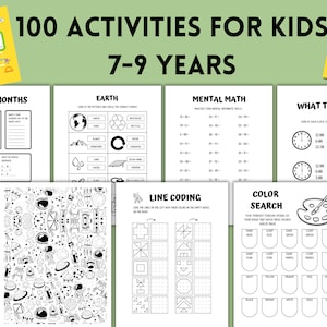 Può includere: Fogli di lavoro stampabili in bianco e nero per bambini di 7-9 anni. I fogli di lavoro includono attività come giorni e mesi, la terra, matematica mentale, che ore sono, codifica di linee e ricerca di colori.