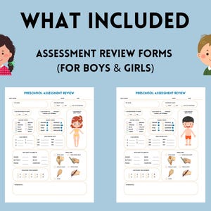 Preschool Assessment Progress Tracking Printable Kids Activity Learning ...