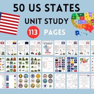 USA 50 Bundesstaaten und Hauptstädte zum ausdrucken | Recherche Journal | Karteikarten der US Bundesstaaten | Arbeitsblätter zu den US Bundesstaaten