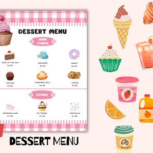 Pretend Play Restaurant Menu Printable, Kids Kitchen Play Menus, Kids ...
