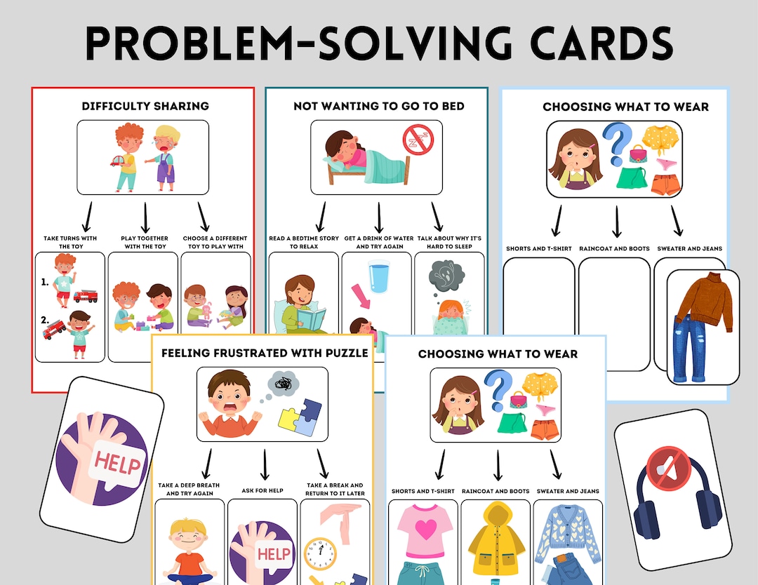 Problem Solving Cards, Communication Cards, Therapy Speech, Autism ...
