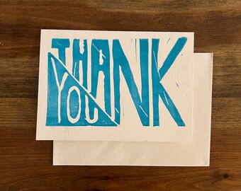 Thank You Card—Greeting Card—Block Print—Handmade