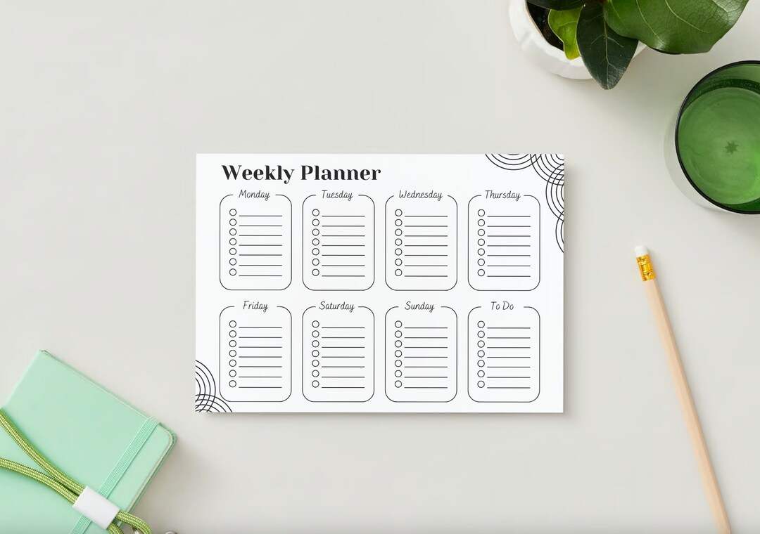 Weekly Planner Minimalist Printable to Do List - Etsy