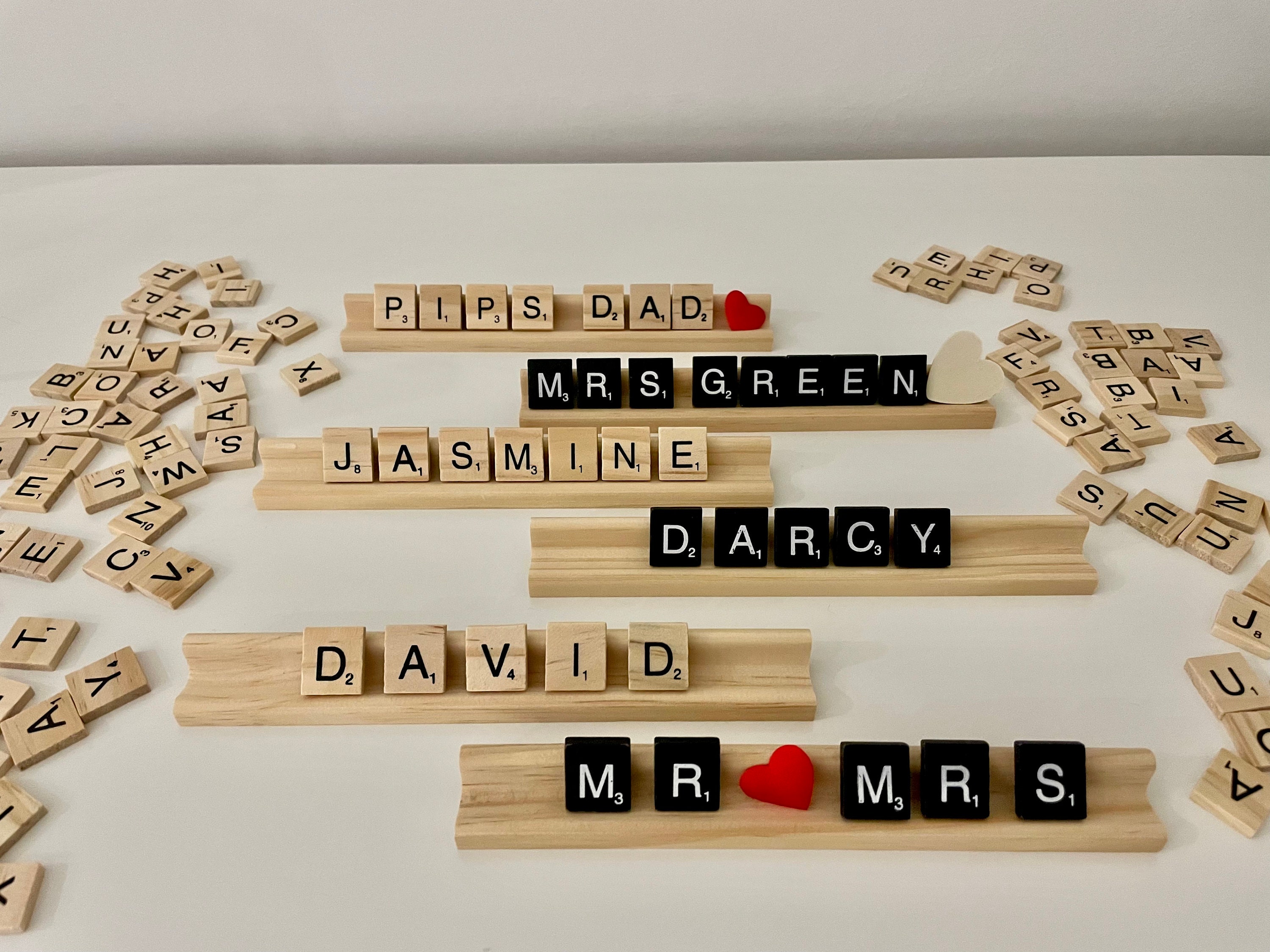Personalised Wooden Scrabble Rack- Keepsakes- Place Names- Wedding ...