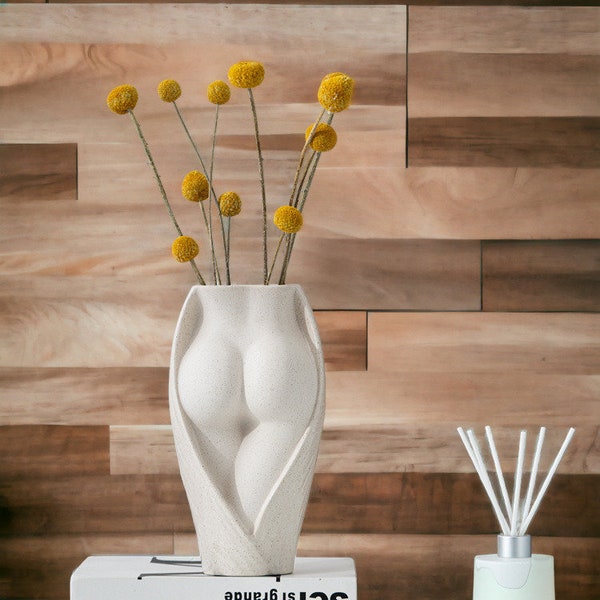 Griechische Vase Keramik, kurvige Beton Blumenvase, moderne Wohnkultur, Luxus moderne Körper Vase, Blumen Haus Erwärmung Geschenke für Sie