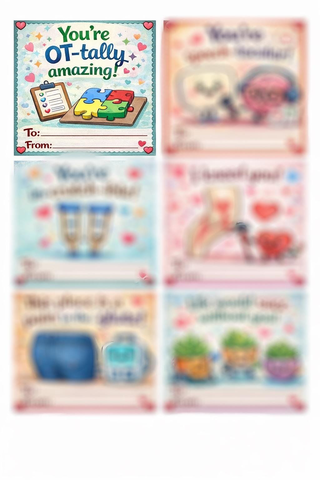 Valentine's Day Cards for OT, SLP, & PT- Rehab Staff Appreciation ...
