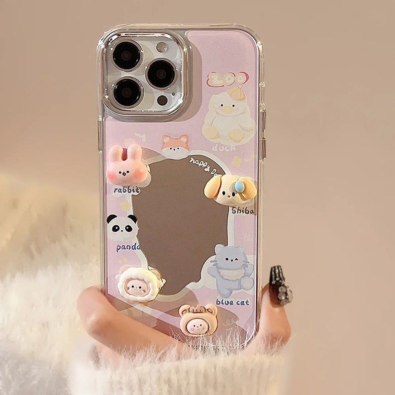 SCC French Cute Cartoon 3D Rabbit Animal Hot Pink Phone Case - Etsy