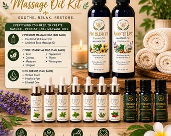 Kit d'huiles de massage professionnelles | Ensemble de mélange botanique, aromathérapie bien-être, huiles naturelles