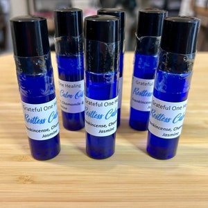 Mezcla de aceites calmantes para aliviar la ansiedad y el estrés, con aroma a incienso, manzanilla y jazmín (roll-on, 10 ml)