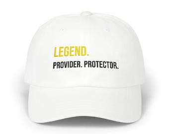 Embroidered Dad Cap, Legend Provider Protector Typography