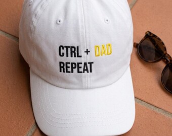 Embroidered Tech Dad Hat, CTRL Dad Repeat Cap, Computer Gamer Gift