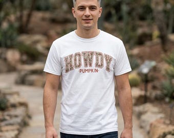 Howdy Pumpkin Tee | Vintage Lettering, Fall Harvest Shirt