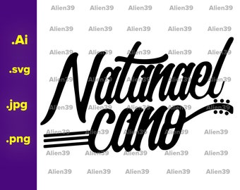 Natanael Cano logo letters PNG,JPG,SVG,Dxf Logos Corridos tumbados jpg, México Print and Cut Digital files cricut silhouette files download