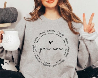 You are Bible Verse Sweatshirt, Inspirational Sweatshirt, Self Love Sweatshirt, Retro Christian Women Sweatshirt, Religious Sweatshirt