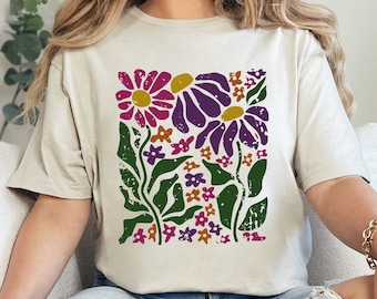 Wildflower Shirt, Botanical Naturel Shirt, FLowers T-Shirt, Boho Flowers Shirt, Flowers Lover Shirt, Nature Lover Shirt, Plant Ladies Shirt