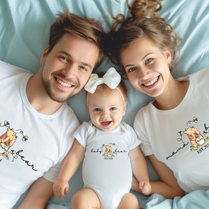 Custom Est Mama Bear Papa Bear and Baby Bear Shirt, Family Bear Matching Shirt, Cute Baby Bear Shirt, Baby Shower Shirts for New Mom and Dad