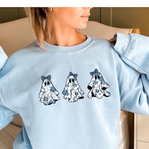 Ghost Floral Sweatshirt Etsy