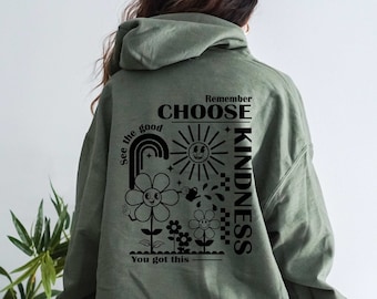 Choose Kindness Hoodie, Positive Graphic, Unisex Gildan