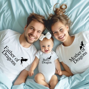 Father Of Dragons, Dragon Family Matching T Shirt Father Of Dragons, Dragon Family Matching T Shirt