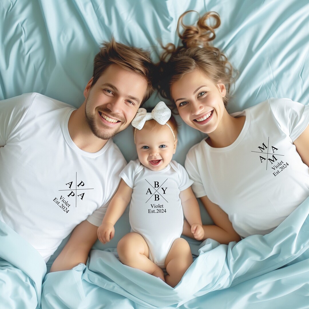 Custom Mama Papa and Baby Matching Shirts, Family Matching Shirt, Mama ...