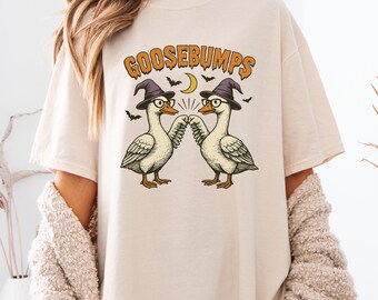 Funny Goose Halloween Comfort Colors Shirt: Retro Spooky Fall Tee