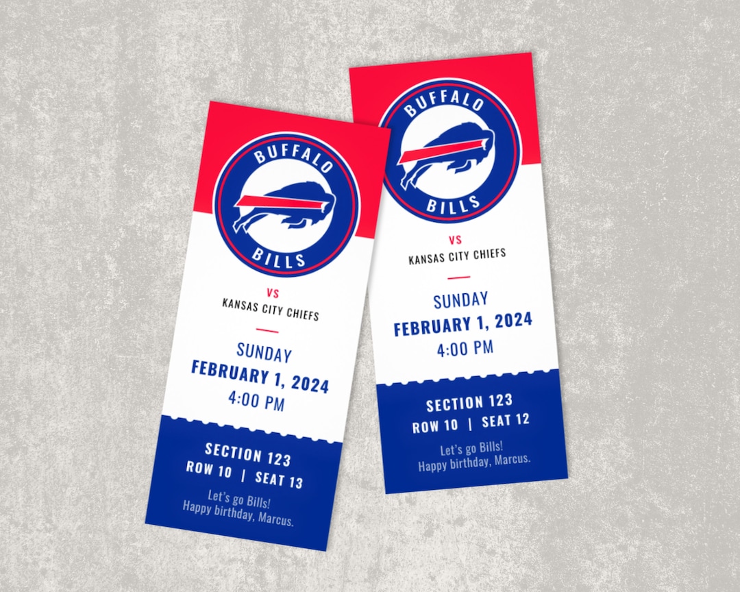 Buffalo Bills Ticket Template Instant Download Etsy