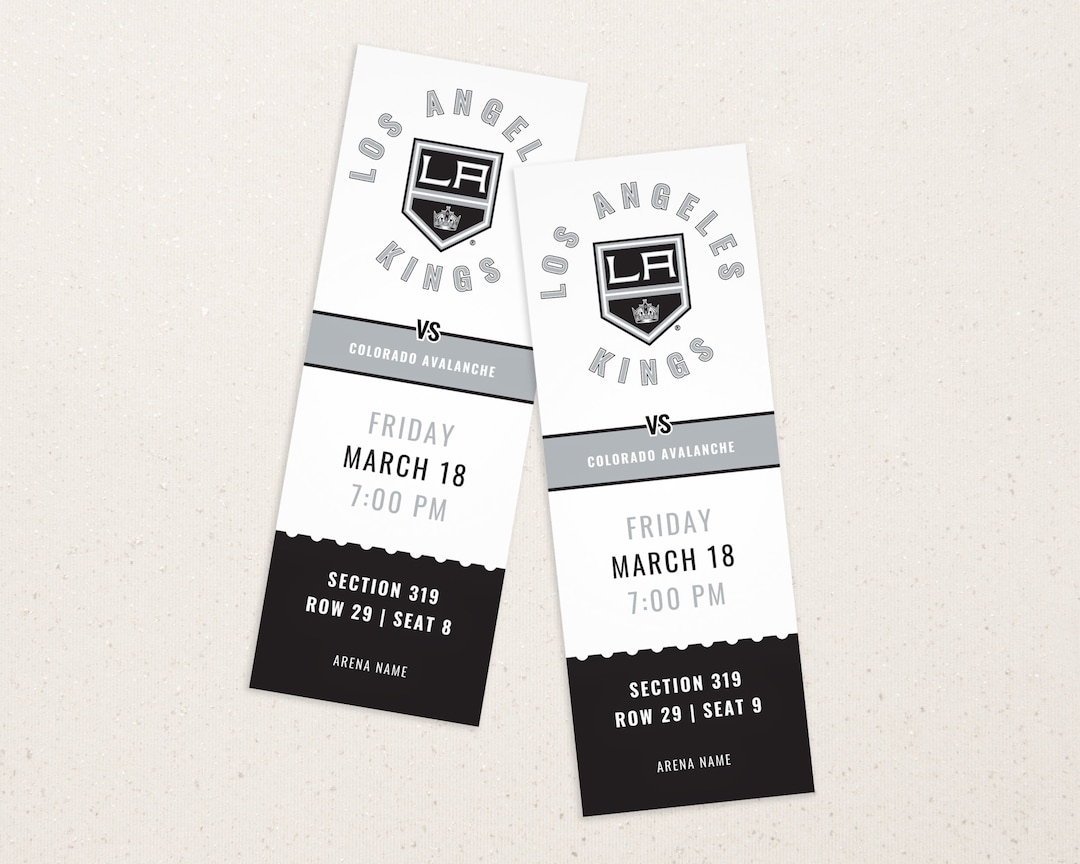 LA Kings Ticket Template Instant Download Etsy