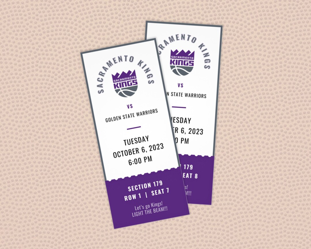 Sacramento Kings Ticket Template Instant Download Etsy