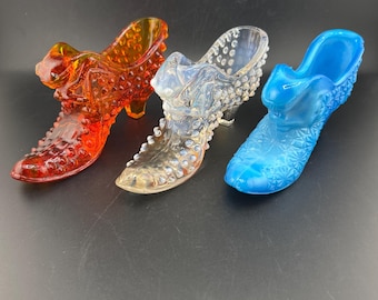 Vintage Glass Shoes 6”