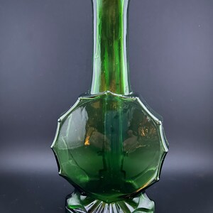 Vintage Imperial Glass Banjo Vase, Green image 5