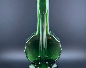 Vintage Imperial Glass Banjo Vase, Green