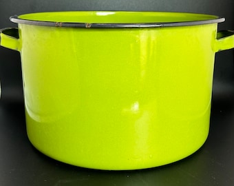Vintage Green Enamel Pot