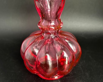 Cranberry Glass Bud Vase