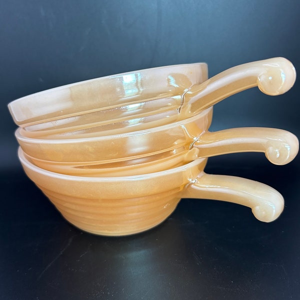 Fire King Peach Luster Handled Dishes