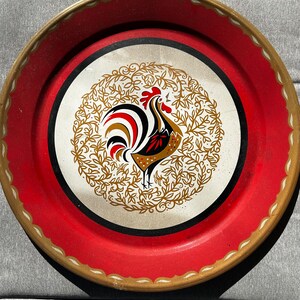 Vintage Red Rooster Tray