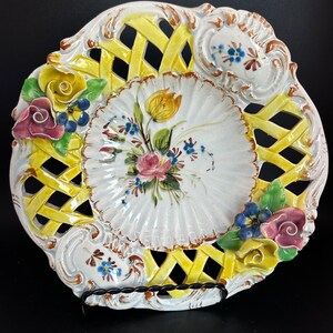 Italian Reticulated Floral Plate