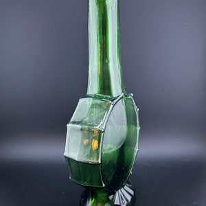 Vintage Imperial Glass Banjo Vase, Green image 7