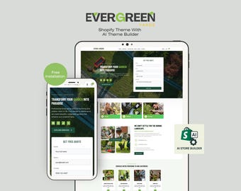 Motyw Shopify dla ogrodników – AI Builder, strona internetowa o ogrodnictwie