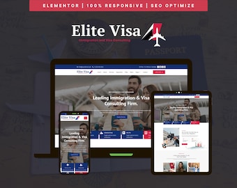 Szablon WordPress Elementor dla witryny konsultanta wizowego | Szablon witryny imigracyjnej | Witryna agencji wizowej | Motyw witryny konsultanta