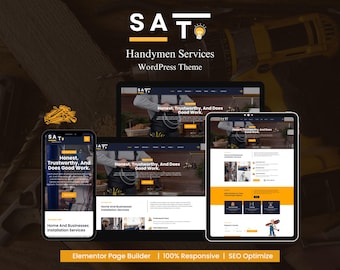 Handyman Website Template | Home Repair WordPress Theme | Contractor & Home Services Elementor Website | Plumbing, HVAC, Electrician