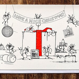 Carte de Noël amusante - « An Illegal Mouse Party »