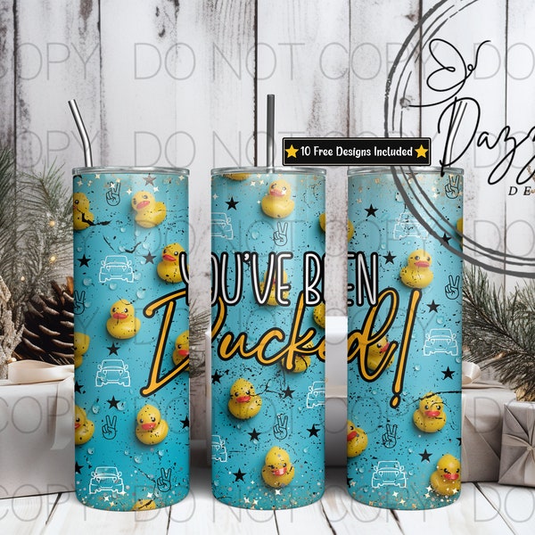 You've Been Ducked 20oz Skinny Tumbler Sublimation Design, 20oz Tumbler PNG Sublimation Design, Digital Download Design PNG, Jeepin PNG