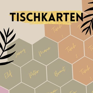 Tischkarten Acrylglas / Feier, Hochzeit, Babyparty, Geburtstag, Karte personalisiert Gäste Namen Tischnummer Sechseck Hexagon 8x7x0.3cm
