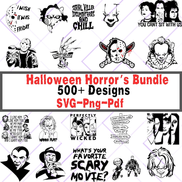 500+ Horror Bundle, Horror SVG Bundle Halloween, Horror Characters, Horror Friends svg, Horror characters svg Halloween svg