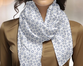 Jüdischer Stern Chiffon-Schal Damen-Schal-Haar Kopftuch Gebete Schal Abend-Kopf-Verpackungs-Schal Geschenk für Frau Tichel Jüdische Geschenke für Sie