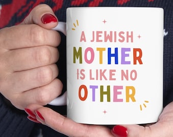 Jewish Gift Mothers Day Hebrew Mug Funny Judaica Gift for Her Gift Ceramic Mug Israel Gift Israeli Gift for Mom Mug Mother's Day Gift Idea