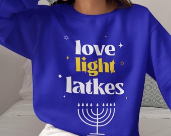 Chanoeka-trui voor vrouwen Chanoeka-sweater Chanoeka-shirt menora Chanoeka-cadeau Chanoeka-cadeau menora hoodie Israël-sweatshirt Chanoeka