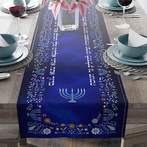 Hannukah Menorah Gift Hanukkah Gift Chanukah Decorations Table Runner Chanukah Gift Hanukkah Gifts Jewish Gift Israel Gift Judaica Gift Home