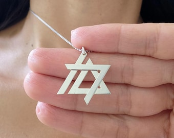 Israel Necklace 925 Silver October 7th Jewish Star Necklace Judaica Gift Made in Israel I Stand with Israel Magen David Jewelry 10.07
