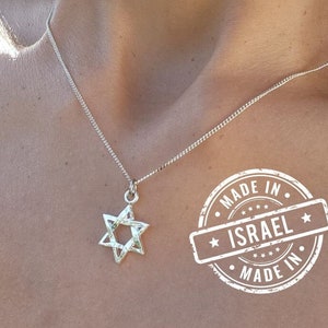 Collier Magen David Collier étoile de David Collier Israël Cadeau judaïque Fabriqué en Israël Je suis aux côtés d'Israël Bijoux Bijoux juifs Judaica